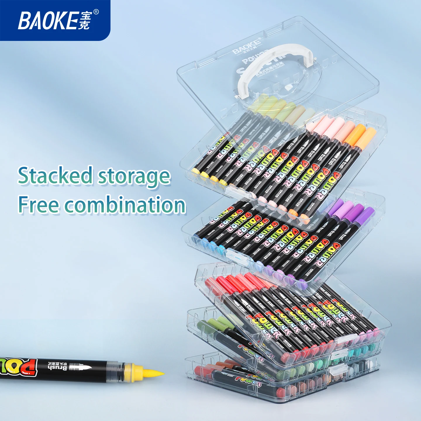 BAOKE MP2962, 60-цветный акриловый маркер, ручки и маркеры с мягким наконечником кисти, ручки с акриловой краской для поделок, художественных принадлежностей