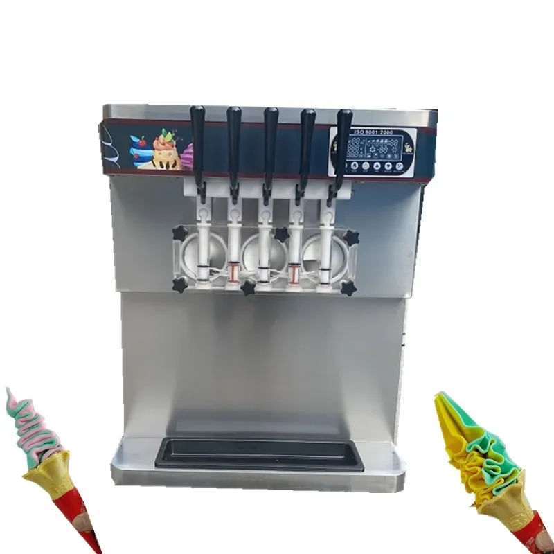 5 Flavors Soft Ice Cream Maker Automatic Table Top Ice Cream Making Machine With Best Price