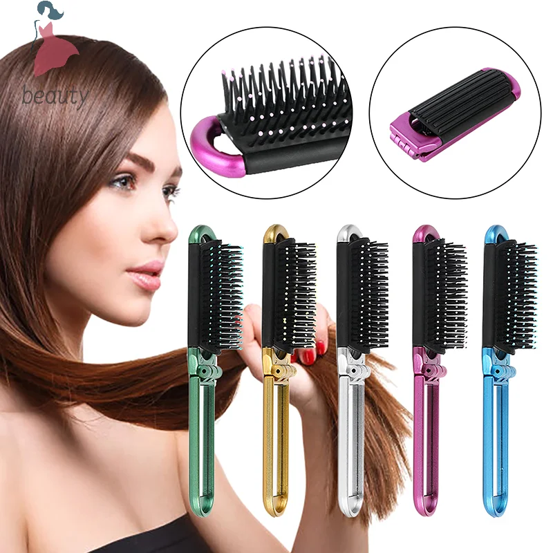 Pente de cabelo dobrável para mulheres, massagem do couro cabeludo, escova de cabelo, espelho, molhado, encaracolado, desembaraçar, escova para salão, cabeleireiro, styling ferramentas