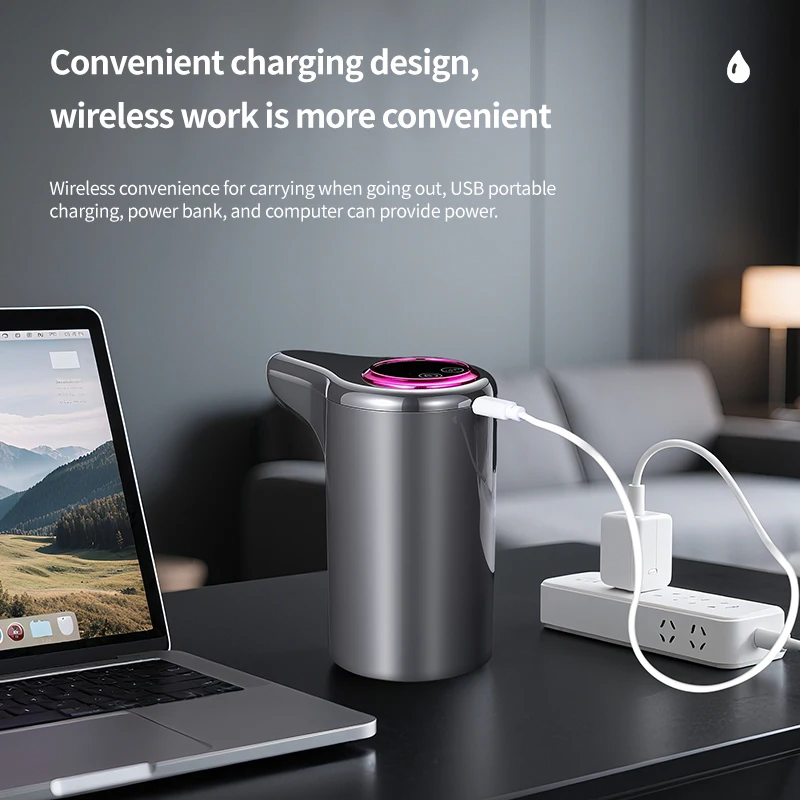 Water Dispenser Pump Drinking Water Dispenser USB Charging Water Jug Dispenser Pump Universal for Home Kitchen Office image 5