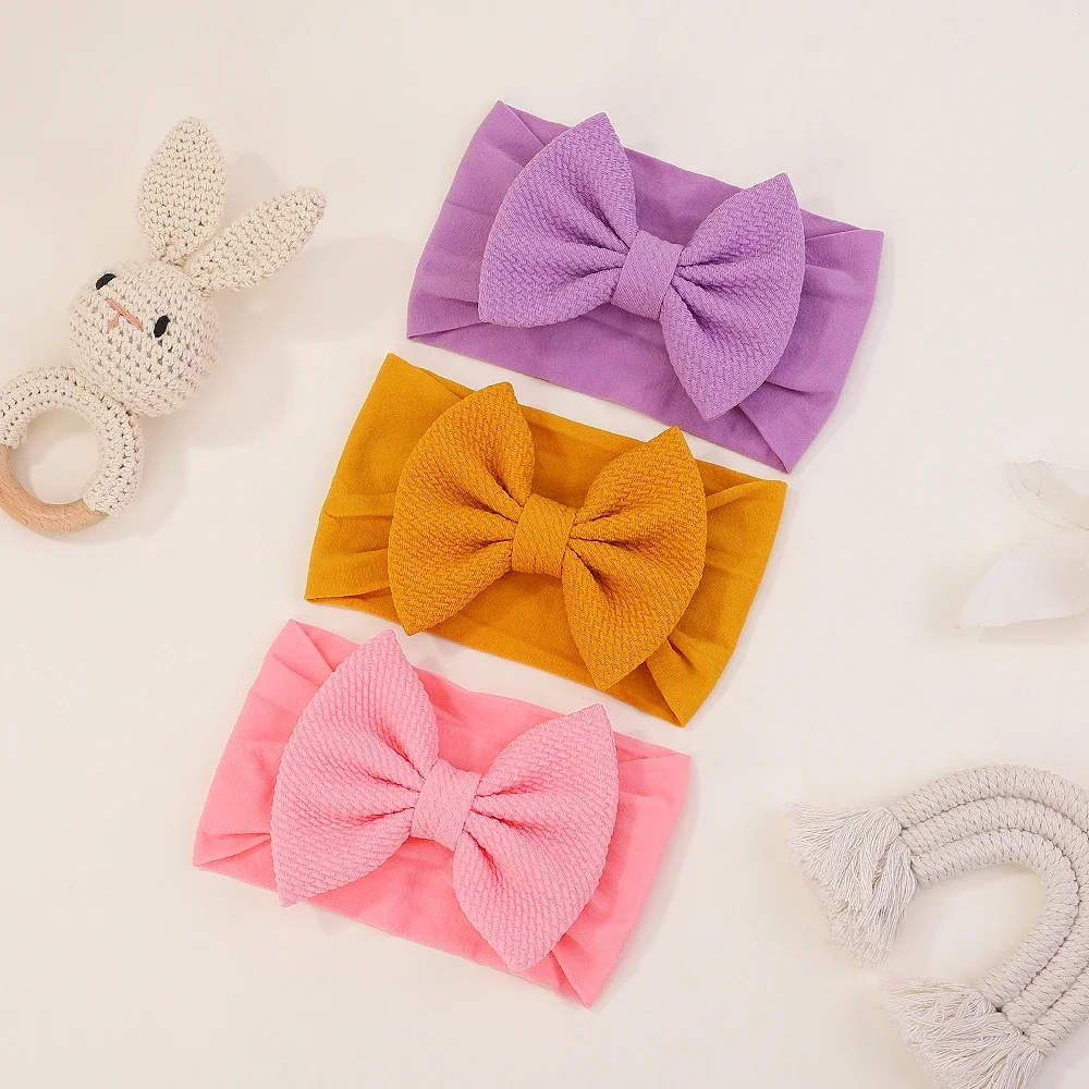 Nylon Headband do bebê, Toddlers' Elastic Hair Band para a menina recém-nascida, Princess Bowknot, Kids Hair Accessories, Headwear para meninas