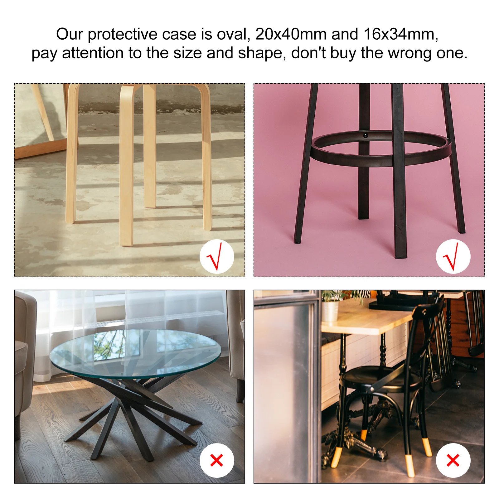 

40Pcs Table Feet Pads Anti-Slip Furniture Feet Covers Desk Chair Legs Protect Floor Scratch Noise Furniture Supplies