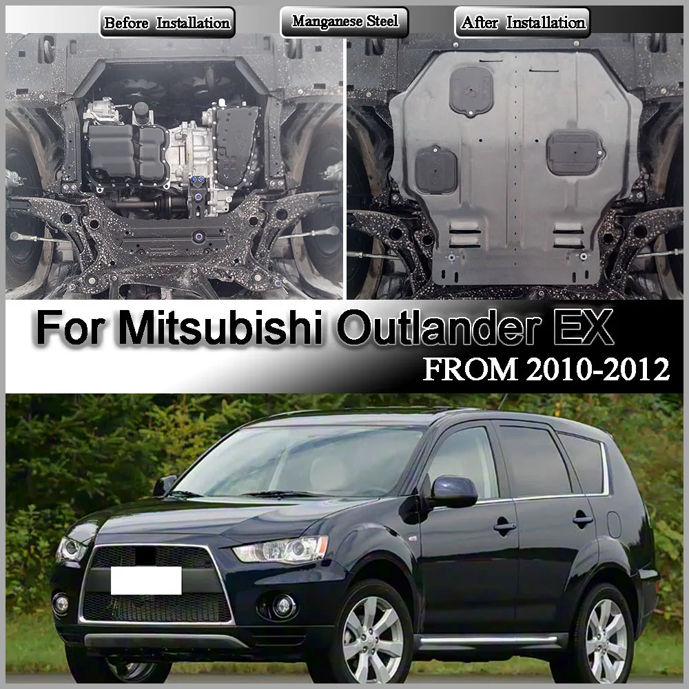 Für Mitsubishi Outlander EX 2010-2012 2.0L 2.4L Motor-Chassis-Schutzabdeckung aus Manganstahl und Kunststoff Zubehör