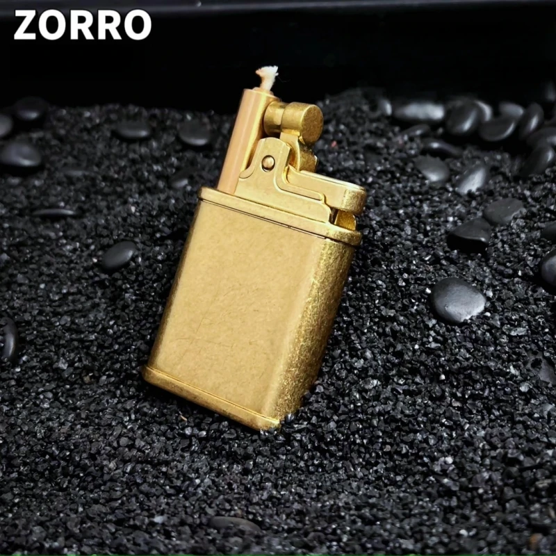 ZORRO Pure Copper Kerosene Lighter Creative Elevating Fire Mouth Press One Button to Ignite Pipe Lighters Smoking Gifts For Men