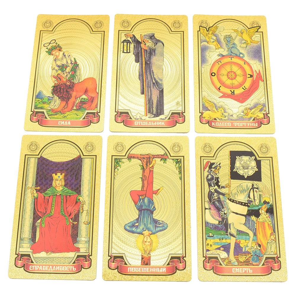 High-quality Waterproof Plastic Tarot Card with Russian Manual - Luxury Divination Card for Prediction and Chess Game