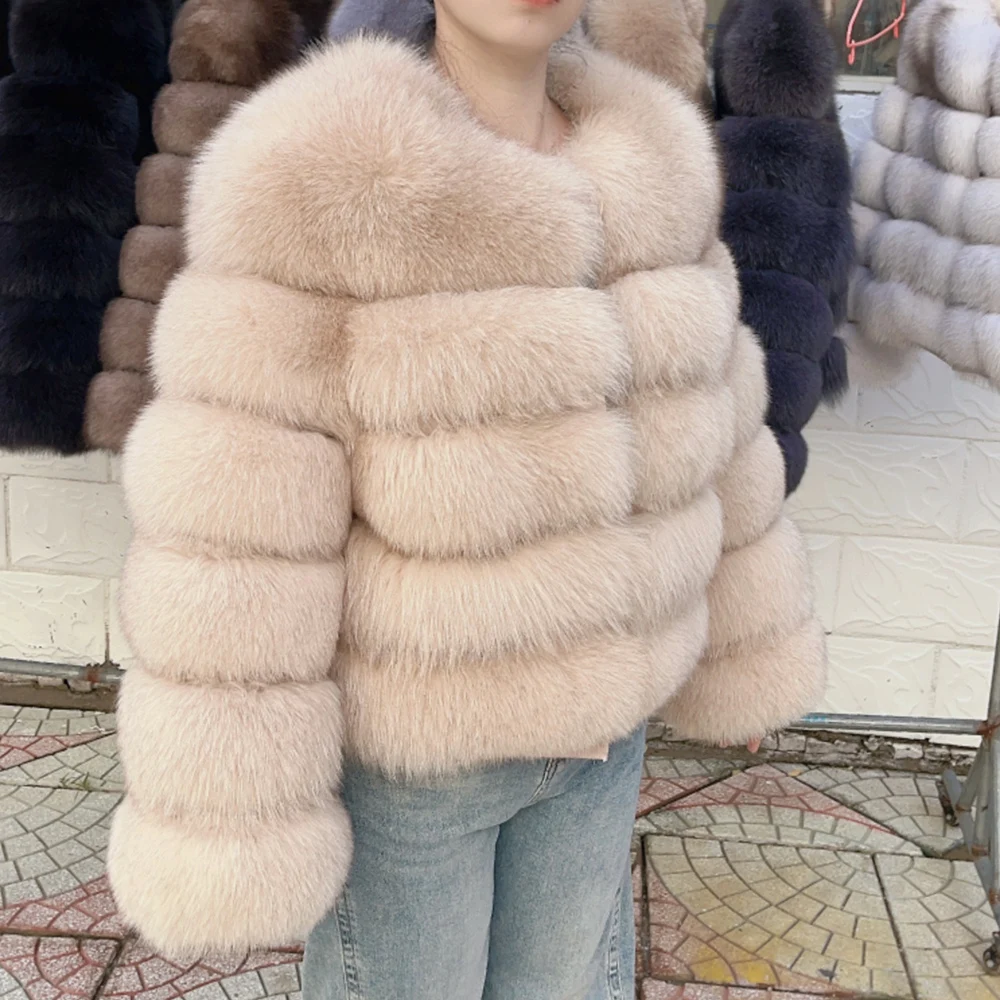 QUEENTINA Vossenbontjas Echte winter Damesmode Bruin 2025, leer en huidkleding Natuurlijk Nieuw in jassen en jacks Bovenkleding