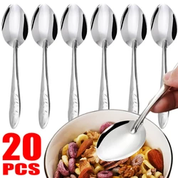 20/5PCS Stainless Steel Spoons Creative Coffee TeaSpoons for Ice Cream Dessert Scoop Cutlery Kitchen Restaurant Tableware Set