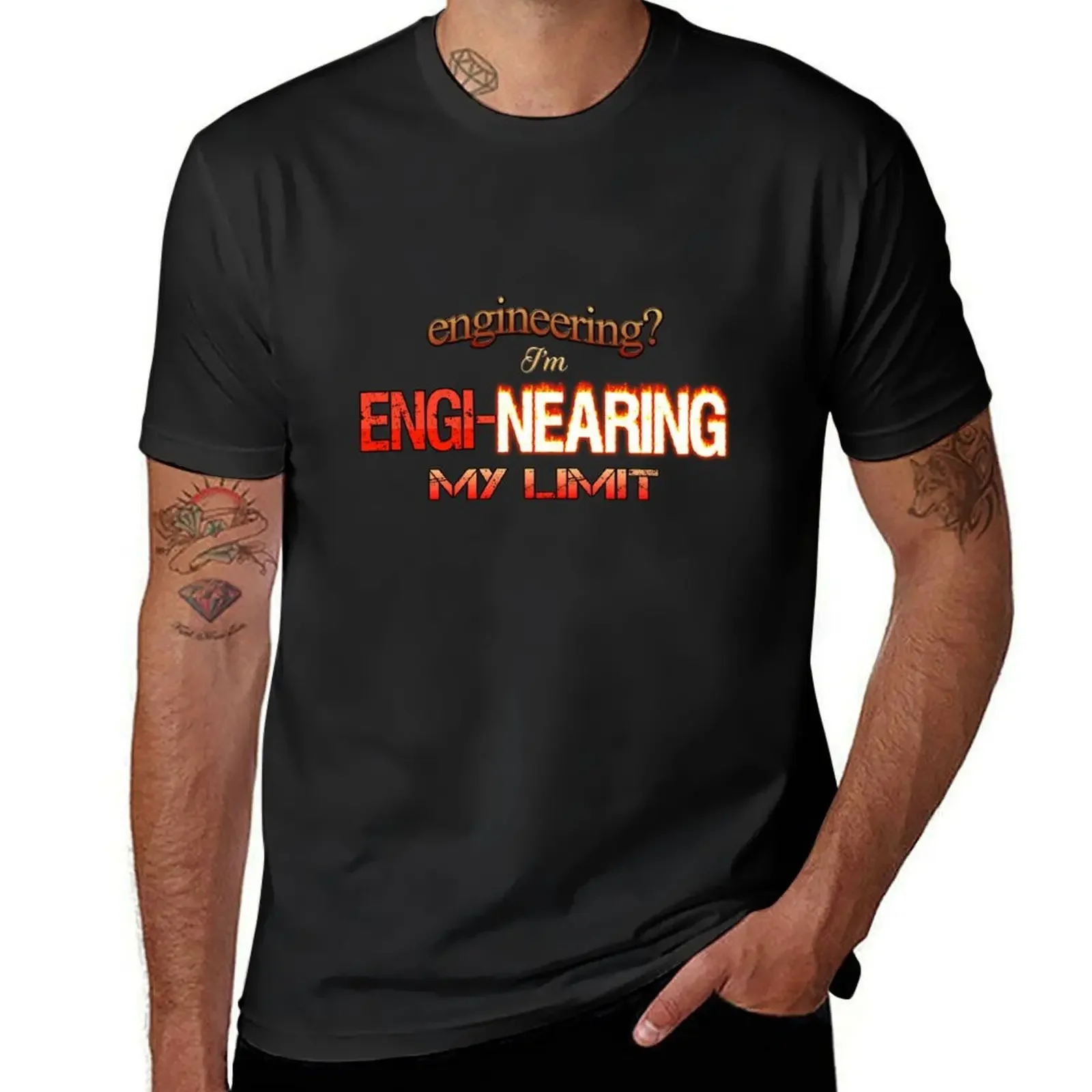 Engineering? I'm Engi-nearing My Limit Engineer Pun T-Shirt anime stuff rapper graphic tees plain mens t shirt graphic