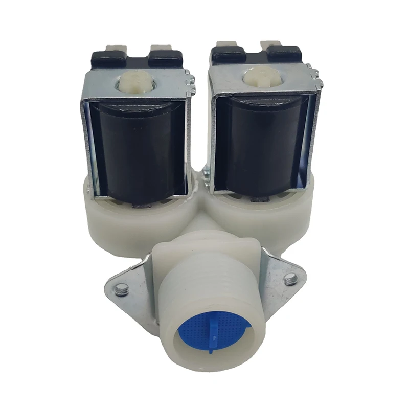 AC220-240V Pressure Dual Electric Water Inlet Solenoid Valve Normally Close With Mounting Bracket For Washing Machine