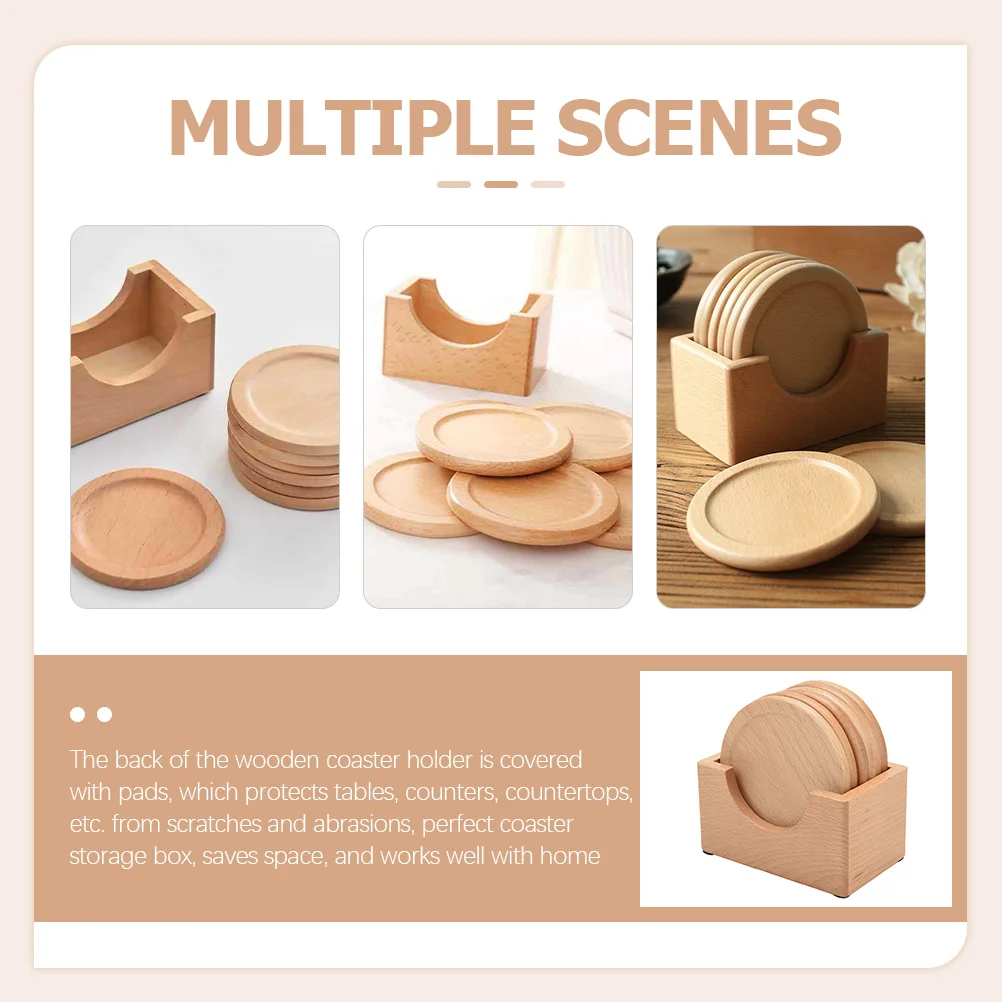 

6 шт. деревянные подставки для журнального столика, нескользящие круглые подставки в деревенском стиле, набор идеальных подставок для домашнего офиса, бара, чашки для напитков, подставки для напитков