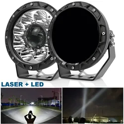 1KM+ Distance Laser LED 7 Inch Pods Light Round Offroad Spotlight 12V 24V LED Work Driving Lights for Car ATV SUV 4x4 Boat Truck