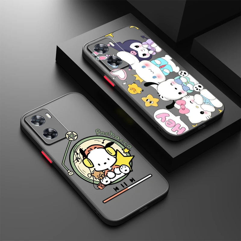 Cute Pacha Dog Sanrio Cartoon Frosted Translucent For OPPO X5 X3 A54S A5 A94 A16 A53S A57 A74 A72 A96 A98 A78 5G Soft