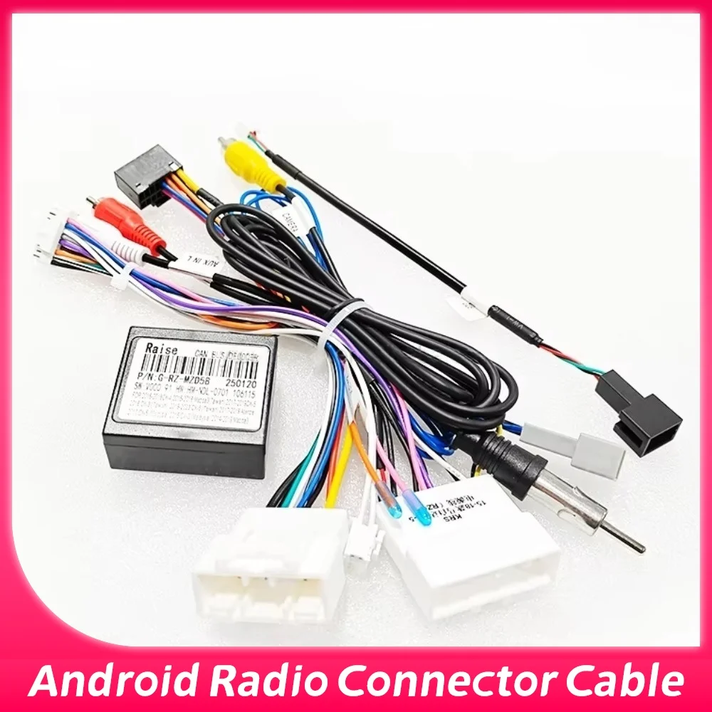 Decodificador Canbus para radio Android de coche, adaptador de cableado para MAZDA CX-3/CX-5, cable de alimentación de 16 pines para el cableado.
