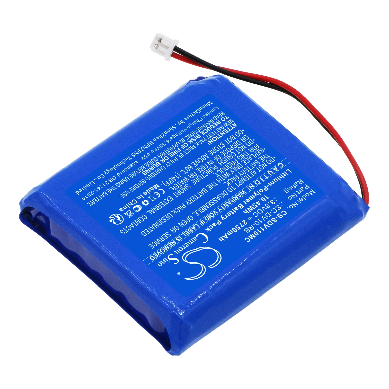 3.8V 2750mAh Body Camera Battery SC-DV10-RB for PatrolEyes SC-DV10 PE-DV10-Pro SC-DV7 HD PE-DV1 PE-DV1-XL,For Pyle PRTPPBCM22BAT