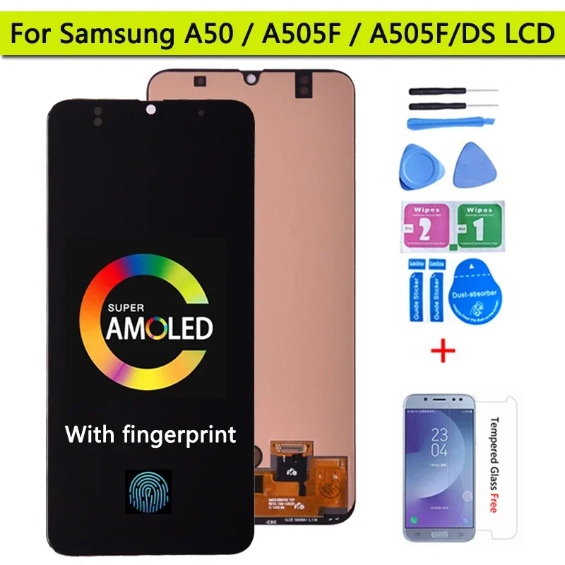 Super AMOLED 6.4\'\' Display For Samsung  A50 SM-A505FN/DS A505F/DS LCD Display Touch Screen Digitizer For Samsung A50 lcd