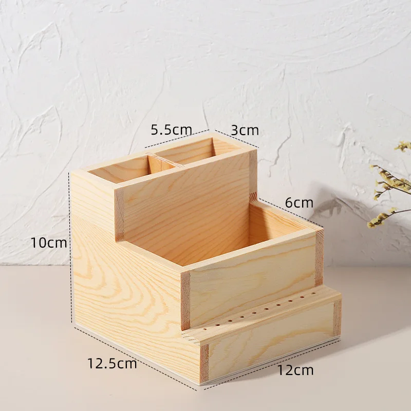 Wood Manicure Tools Display Empty Box Nail Drill Machine Bits Holder Saving Space for Nail Training DIY Nail Art Accessories