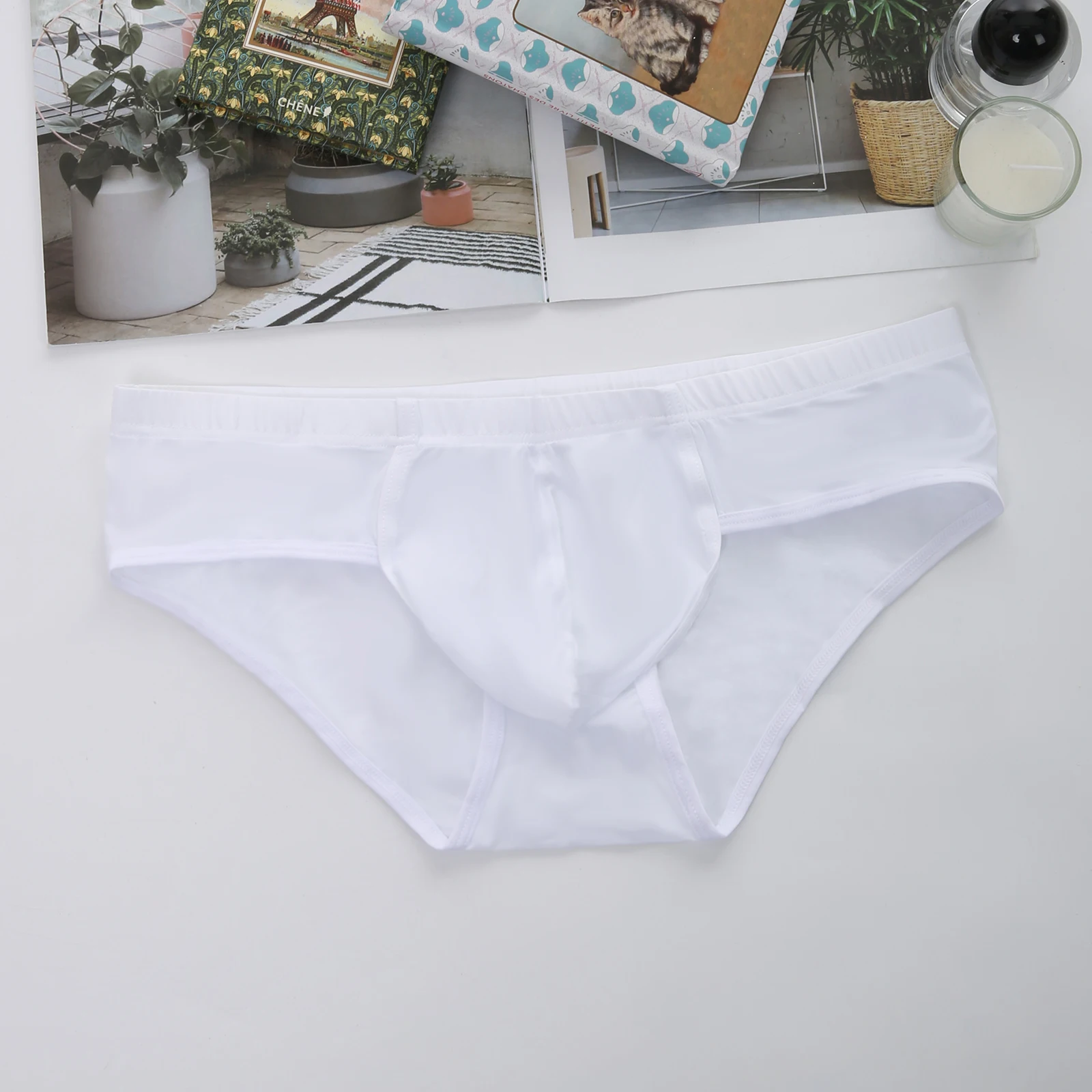 Herren Schnelltrocknende Eisseide Sport-Slips Elastische Durchsichtige Bodybuilding-Unterwäsche Athletische Unterhosen Atmungsaktive Trainingsunterwäsche – Detail 3