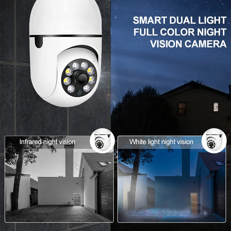 

A6 1080P Security Cameras Indoor Outdoor Wireless WiFi Camera, 360 Degree,for Home Security Safe Cam Lightbulb Cameras