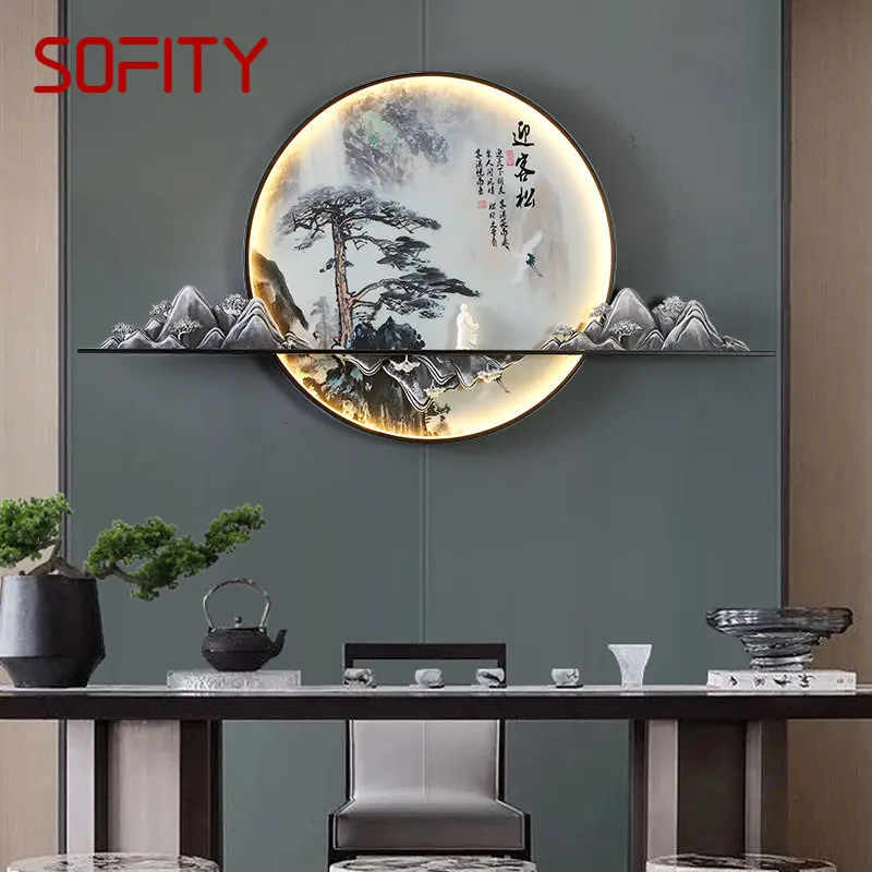 

ULANI Modern Wall Picture Lamp Inside Creative Chinese Landscape Mural Background Bedside Sconce LED for Home Living Bedroom