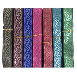7 Yards 2cm African Lace Fabric Embroidered Jacquard Ribbon Tape For Wedding Dress Stage Garment Accessories DIY Lace Trim