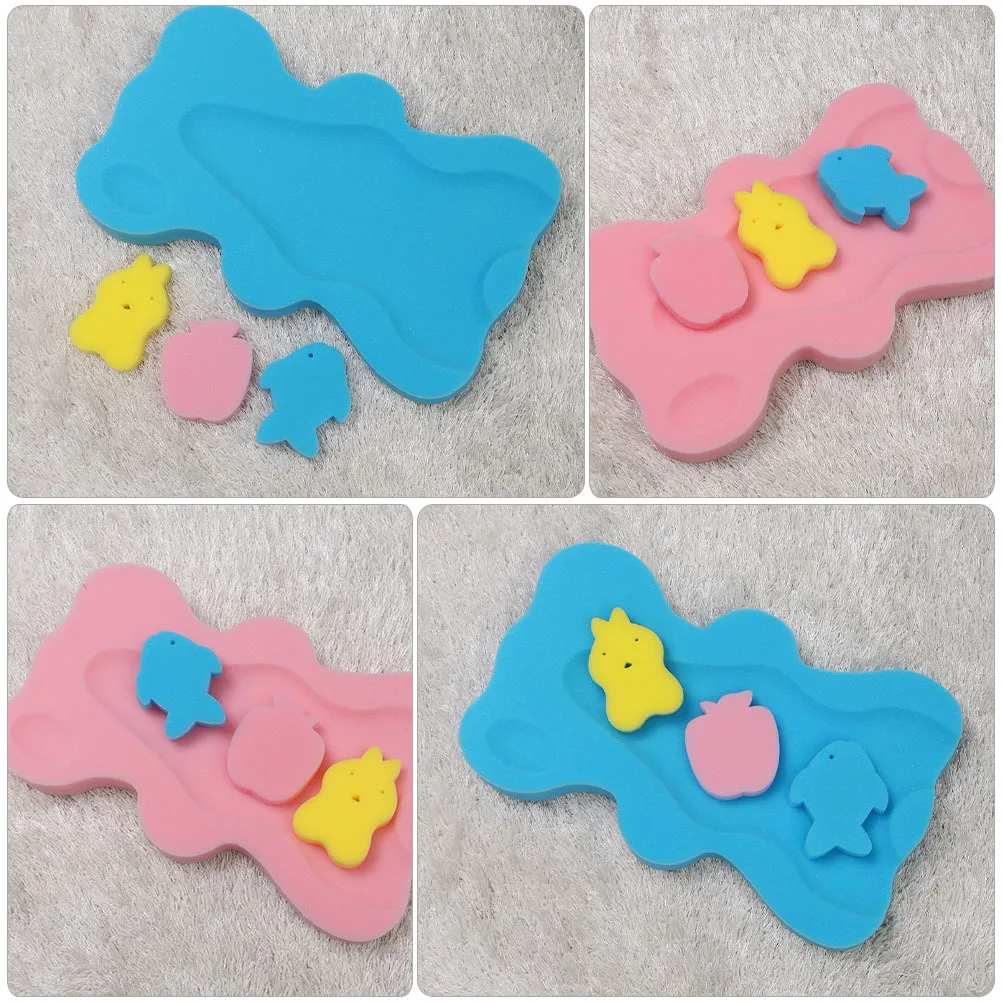 

2 шт., детская губка для ванны, противоскользящий коврик для новорожденных, удобный дышащий нескользящий прочный практичный коврик для купания