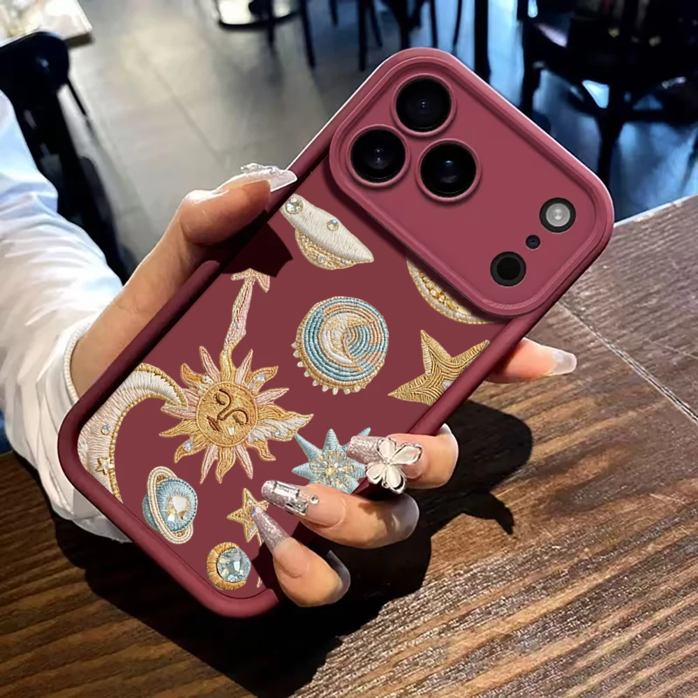 Luxus-Silikonhülle mit Sternen- und Mondmotiv für iPhone 16 13 11 17 Pro Max Hüllen iPhone 12 13 ProMax 14 15 Plus 7 8 XS XR Stoßfeste Schutzhülle – Detail 21