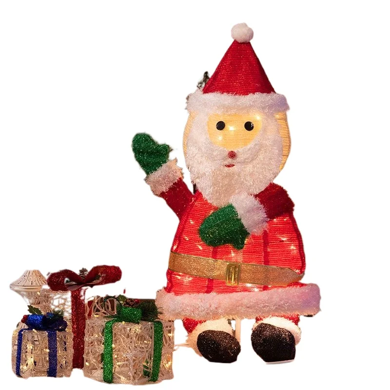 

Christmas decorations Santa Claus, snowman luminous indoor scene arrangement dress up outdoor ornaments shooting props