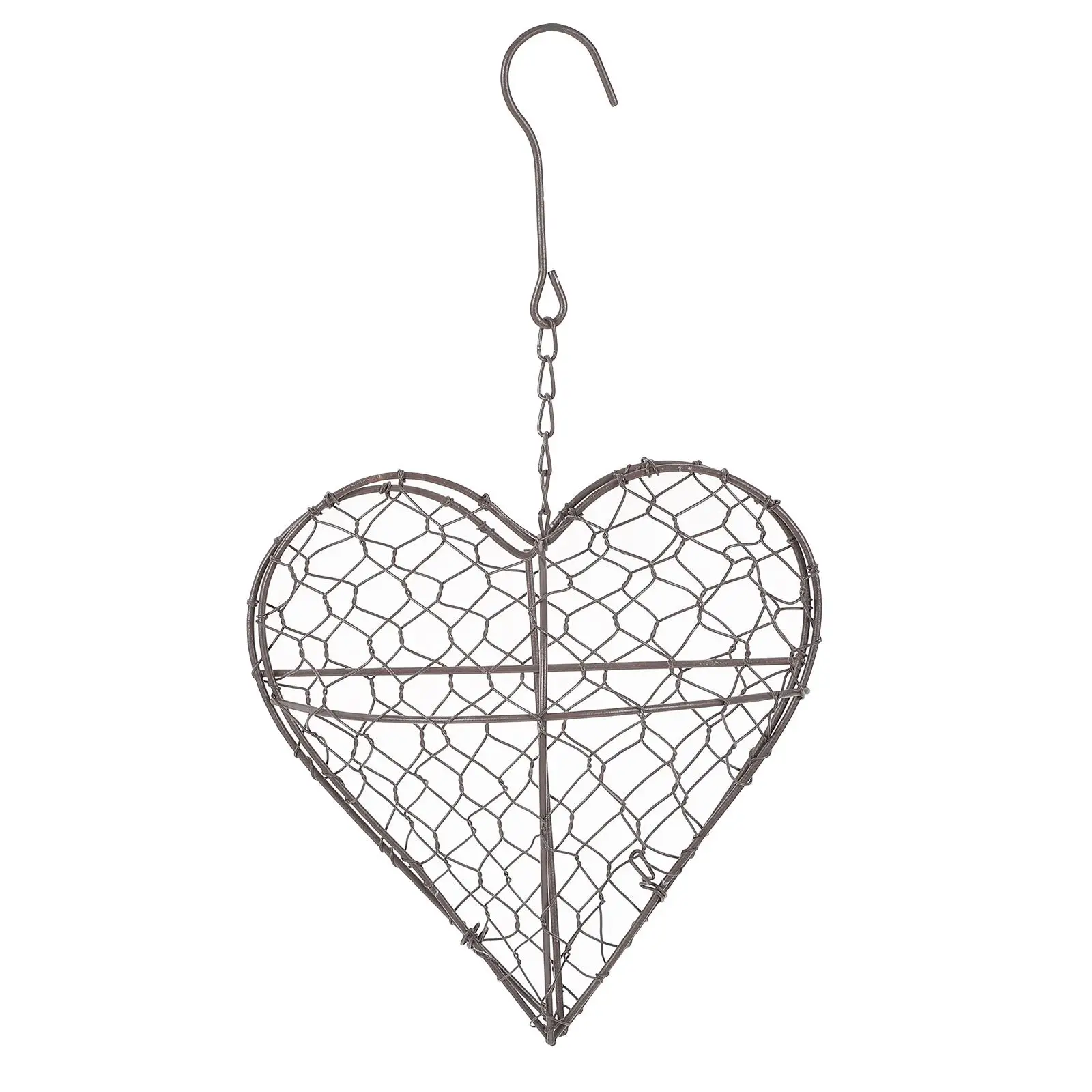 Heart Shaped Iron Wire Wreath Frame Hanging Basket Plant Pot Wall Holder Succulent Planter Material Space Saving