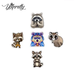 2023 New Arrival Fashion Cute Cartoon Raccoon Animal Handcraft Acrylic Epoxy Badge Pin Lapel Pins