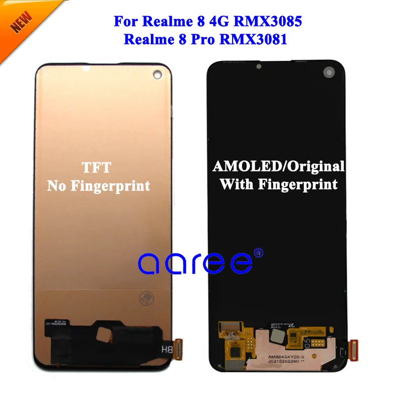 AMOLED LCD Screen Original For Oppo Realme 8 ProLCD For Oppo Realme 8 4G LCD Screen Touch Digitizer Assembly