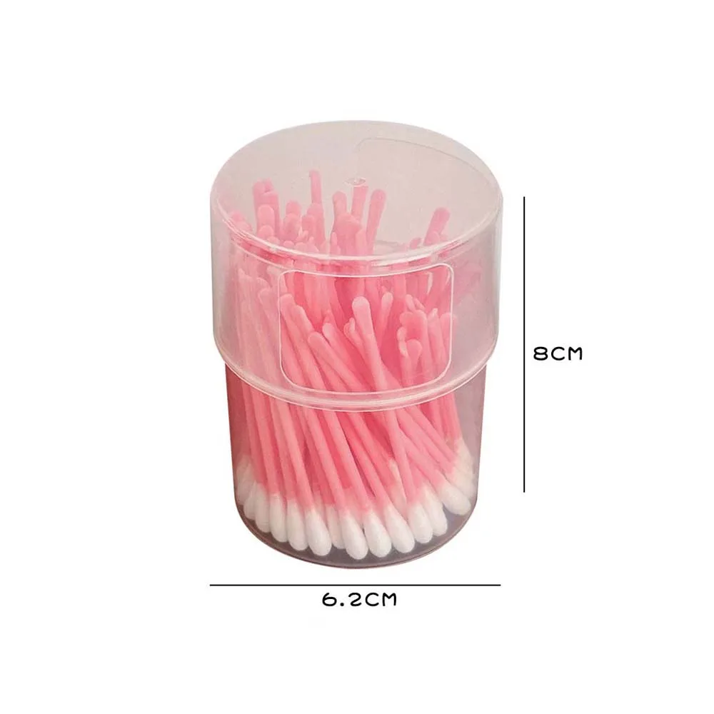 100Pcs/set Eyelash Extension Glue Removing Double Head Cotton Swabs Cotton Bud Ear Pick Cleaner Makeup Cotton Stick