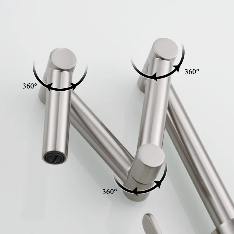 All Copper Folding Kitchen Sink Faucet Telescopic Hot And Cold Sitting Universal Rotating Sink Mixer Unique Golden Faucet