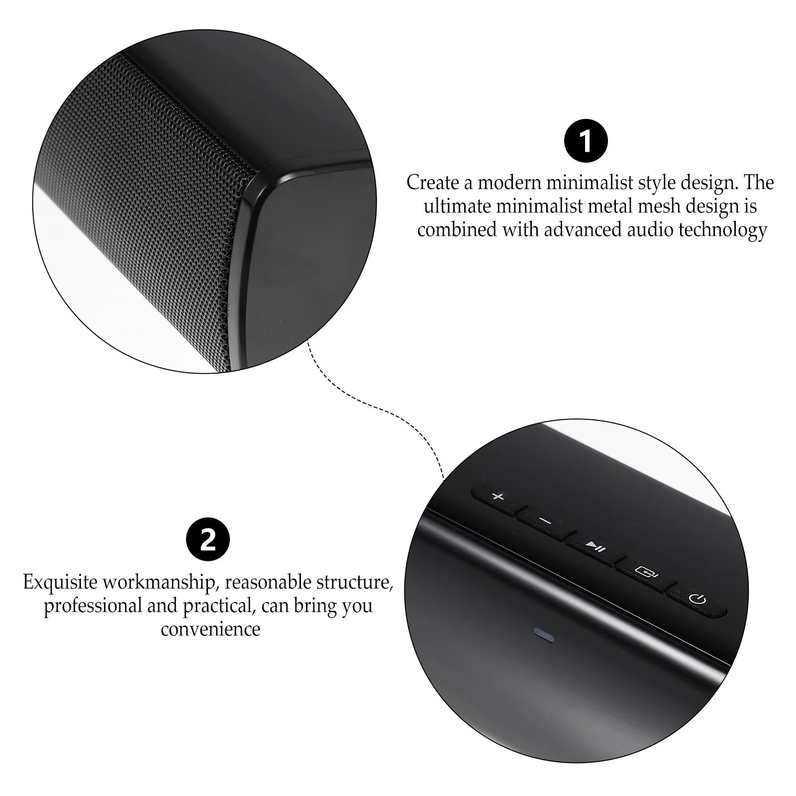 

Speaker Wireless Soundbar For Computer Phone Portable Stereo Speaker Mini Music Player Loudspeaker