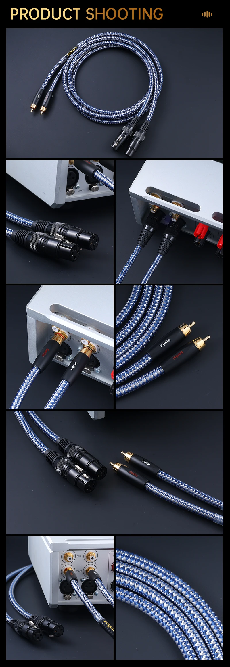 Serost StarPro HiFi-Audiokabel OFC versilbertes, sauerstofffreies Kupfer RCA-zu-XLR-Adapterkabel für CD, DAC, DSP, Verstärker, Lautsprecher – Detail 11