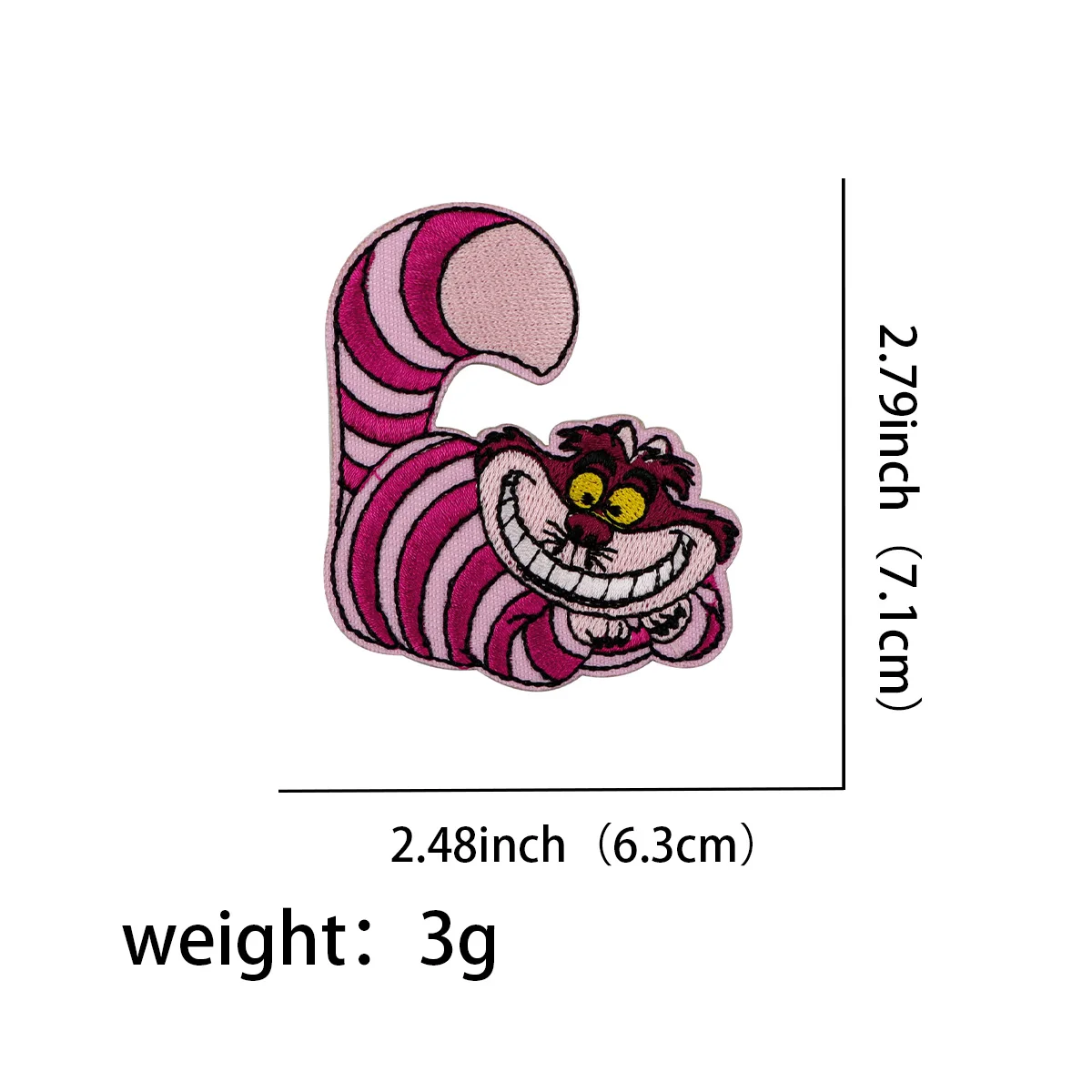 Kawaii Cheshire Cat DIY Embroidered Iron On Patches Badges Patchwork Sewing Applique Jacket Backpack Badges