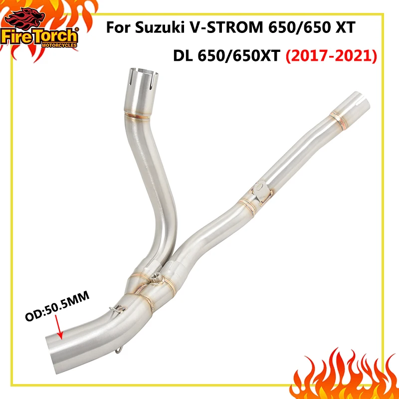 

For SUZUKI DL650 V-Strom DL 650 XT ABS 2017 - 2022 Motorcycle Exhaust System Muffler Escape Moto Modify 50.8MM Middle Link Pipe