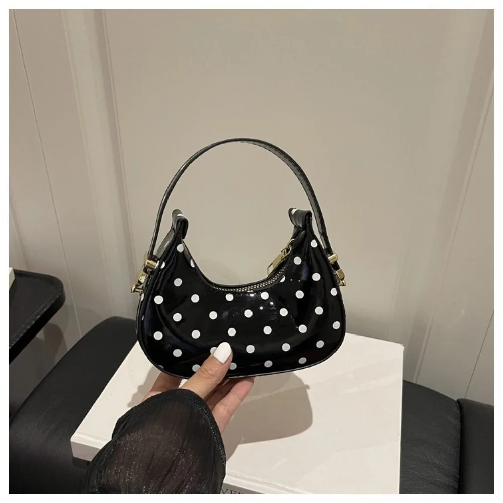 Polka Dot Pattern Mini Hobo Bag Mini Size Lightweight Design Small Shoulder Bag Fashion Style Underarm Handbag Outdoor Travel