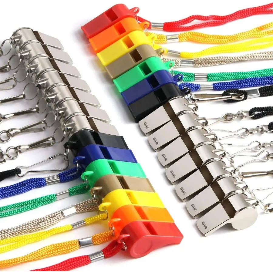 28 حزمة صافرة مدرب مع الحبل صفارات رياضية بصوت عال هش صافرة للمدربين الحكم التدريب صالات رياضية Emergenc #1