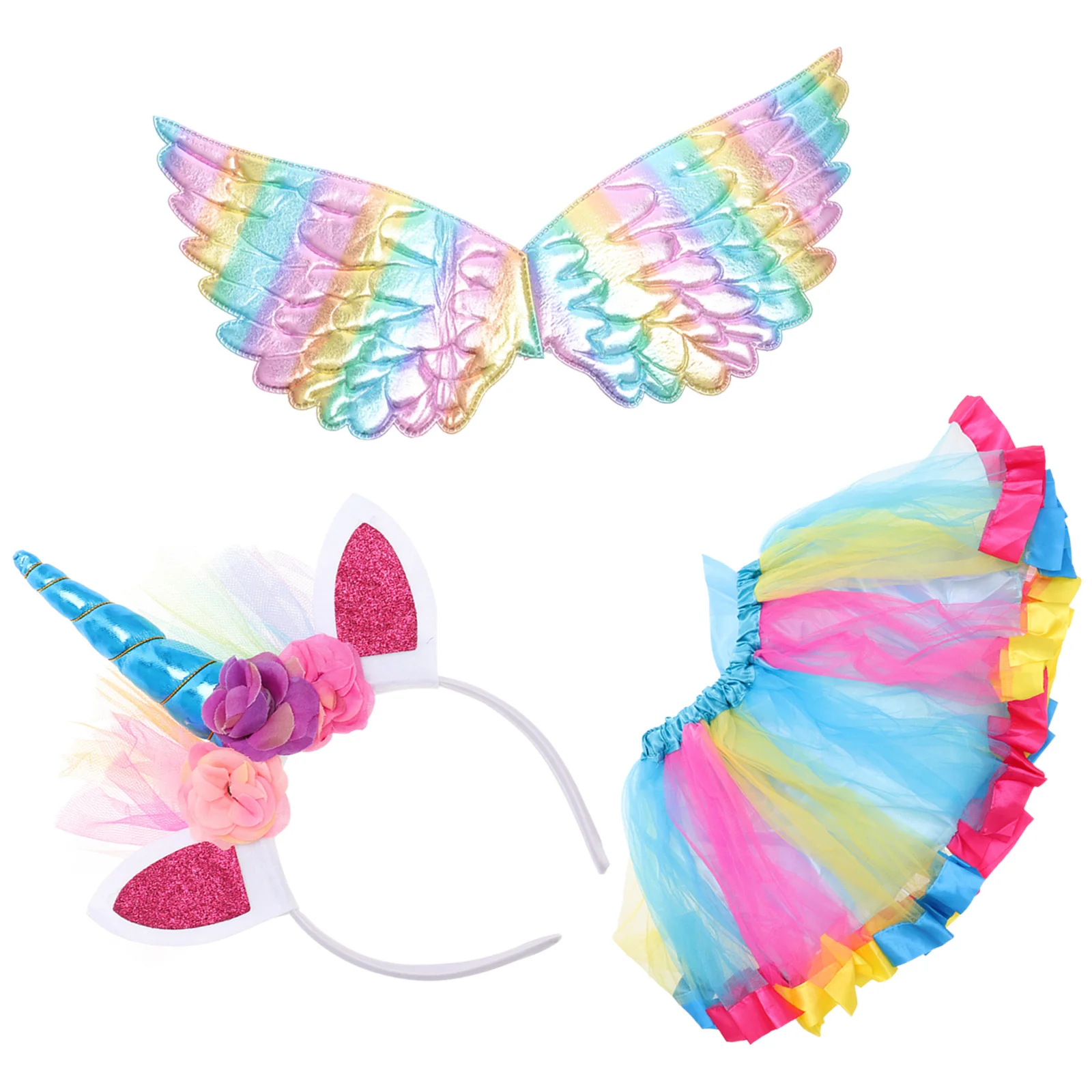 Zestaw Kostiumowy Śmieszna Tiulowa Spódniczka Opaska na Głowę Ubrania na Imprezę Świąteczną dla Dzieci Strój do Cosplayu dla Dzieci na Występy
