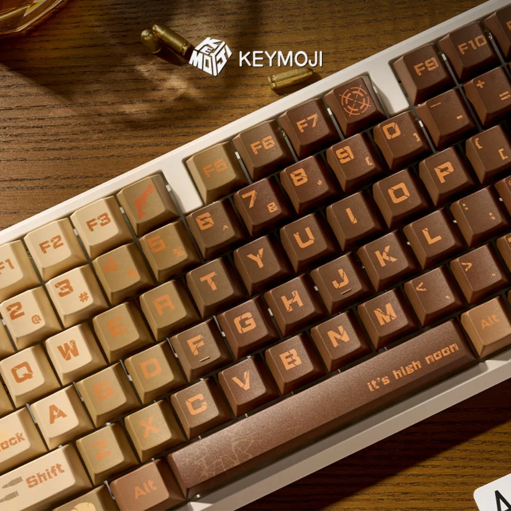 

KEYMOJI Revolver Theme Keycap Set PBT Custom Retro Keyboard Cap Cherry Profile Keycap for Mechanical Keyboard Accessories Gifts