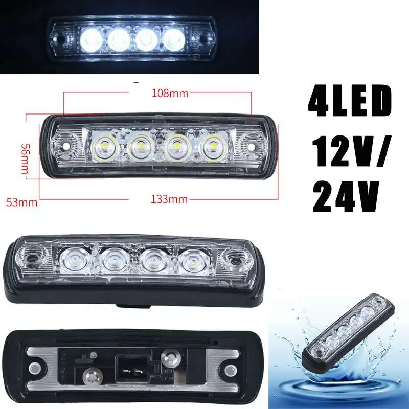 

2X/4X Универсальный солнцезащитный козырек для грузовика, светодиодная панель 12-24 В, водонепроницаемые DRL дневные ходовые огни для грузовика, прицепа, боковой габаритный фонарь