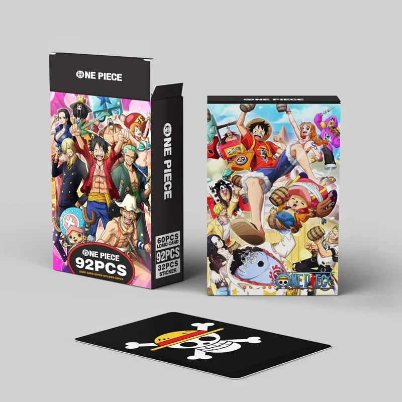 92 pieces of One Piece double-sided LOMO cards, wanted anime, coated paper high-definition photo cards commemorative edition