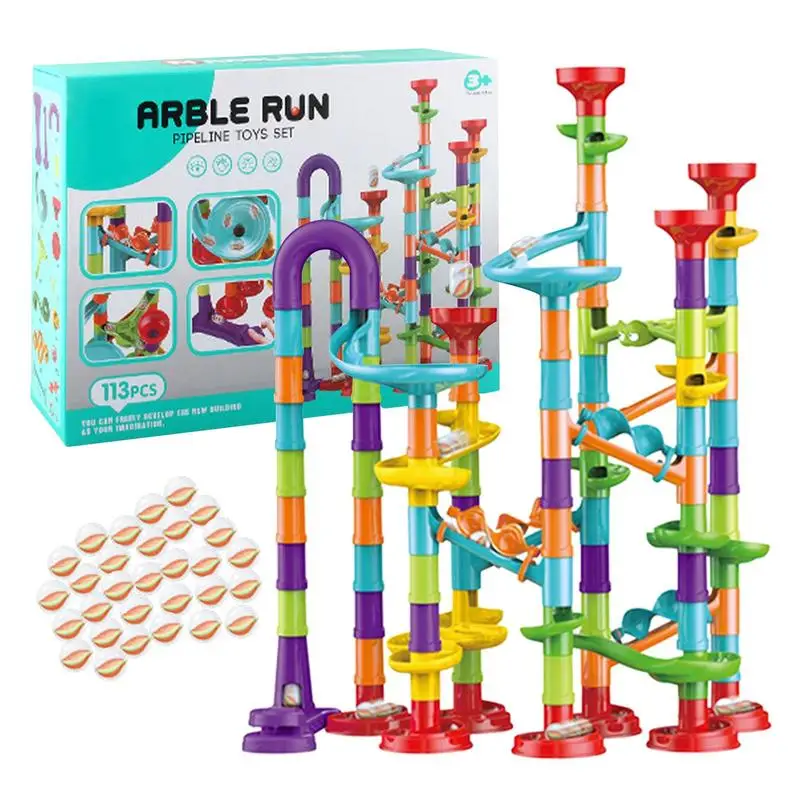 Marble Runs Race Track Building Blocks Set Creative Ball Rolling Track Game Construction STEM Toy Kids Educational Learning Gift