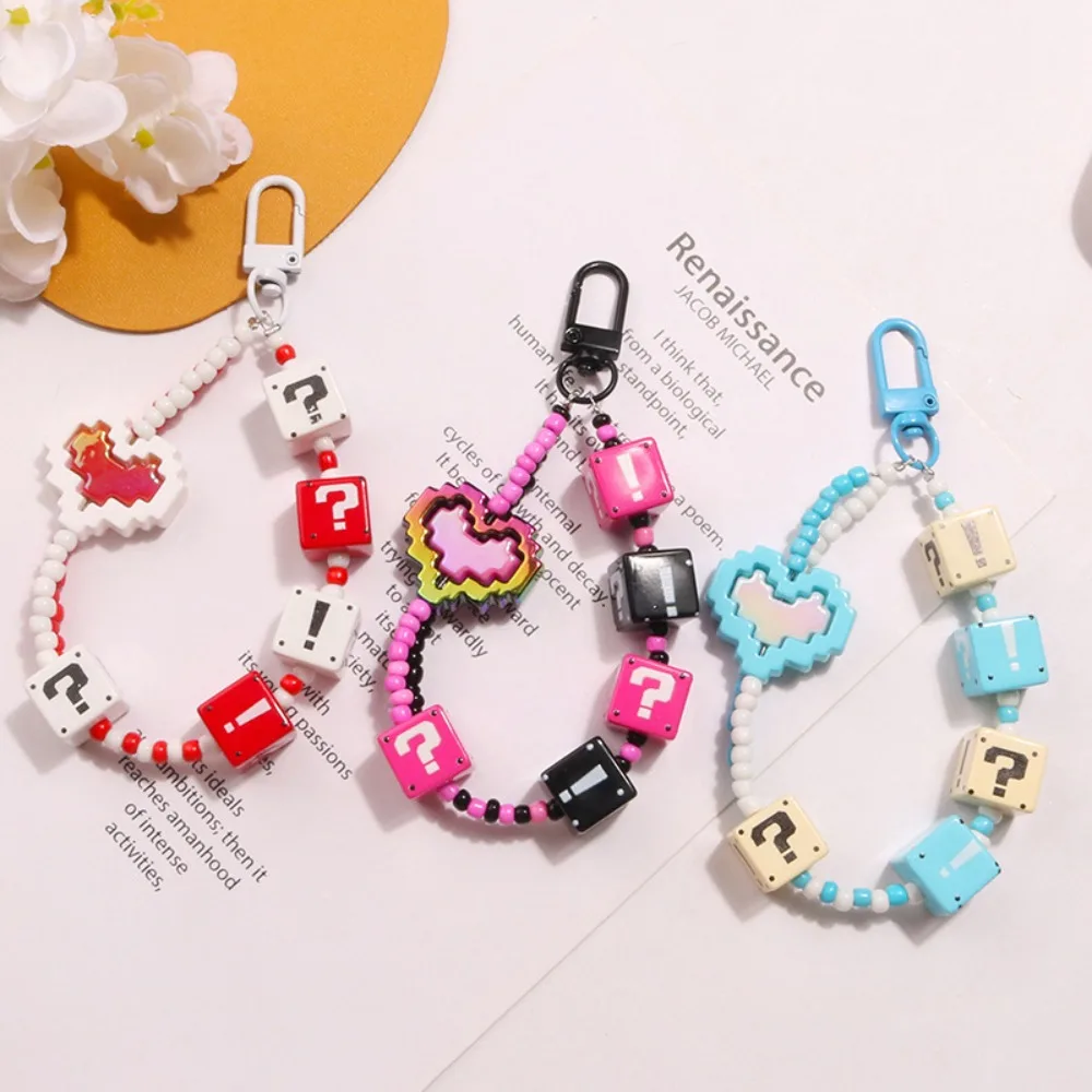 Cute Candy Color Bead Lanyards Key Chain Trendy Bead Lanyards Phone Case Hanging Cord Decoration Car Bag Backpack Beaded Pendant