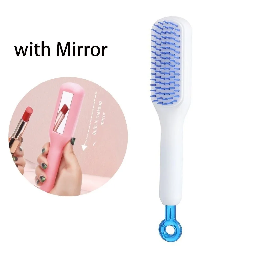 

New ABS Self Cleaning Hair Comb Self Cleaning Anti-static Hairdressing Hair Comb Smoothing Hairdressing Hairstyling Tools
