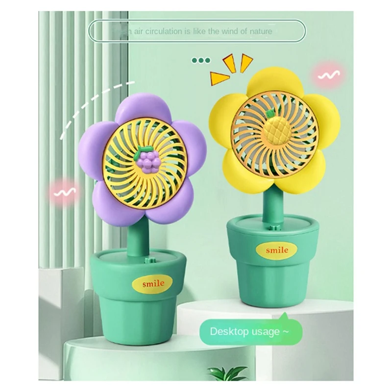 พัดลมมือถือขนาดเล็กชาร์จผ่าน USB แบบพกพาพัดลมมือถือเล็กพัดลมขนาดเล็กสไตล์น่ารักสำหรับเป็นของขวัญใช้ในบ้าน
