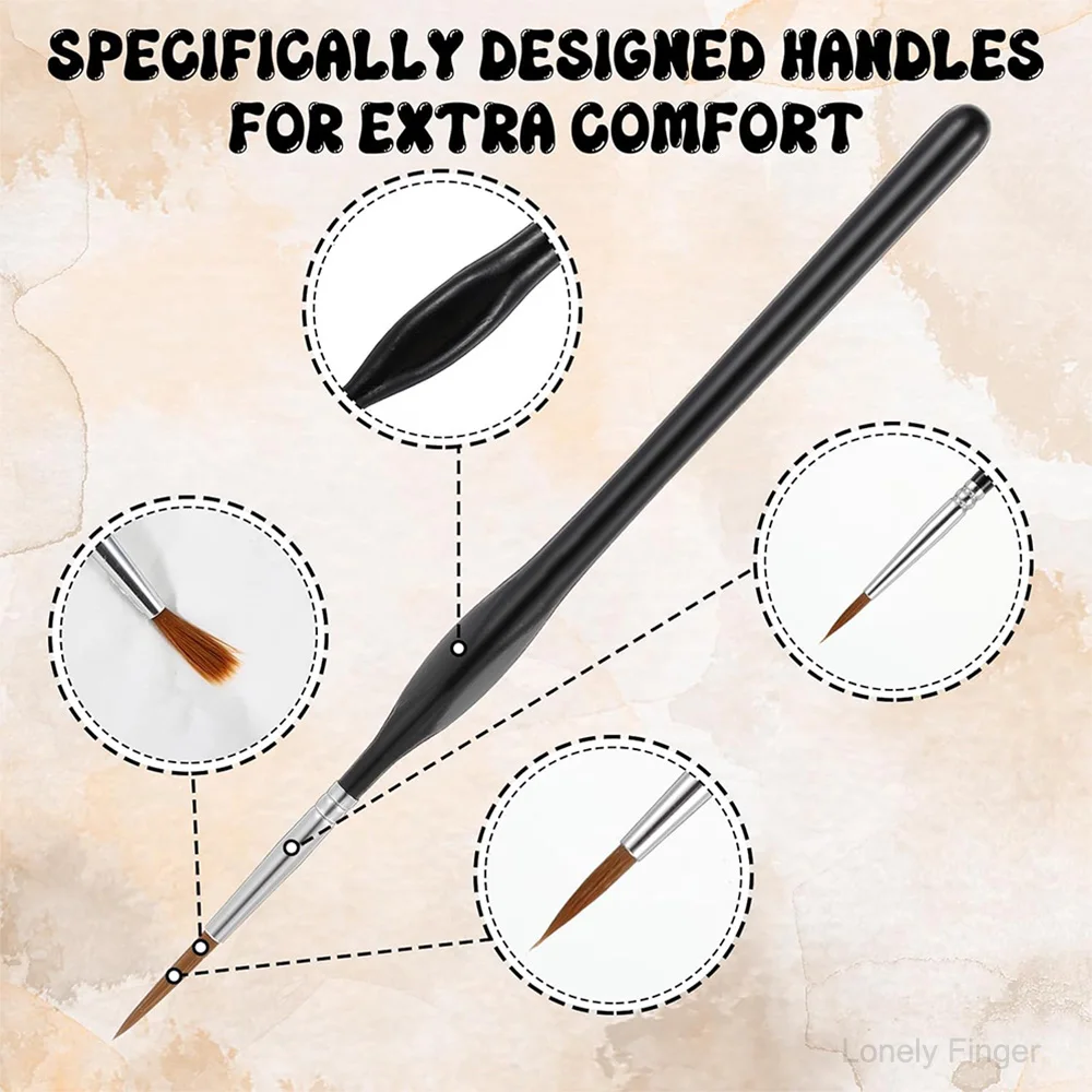 فرش طلاء مصغرة - مجموعة فرش طلاء نموذجية مكونة من 10 قطع للألوان المائية الزيتية الأكريليك، وفرش طلاء بتفاصيل صغيرة للرسم الفني #3