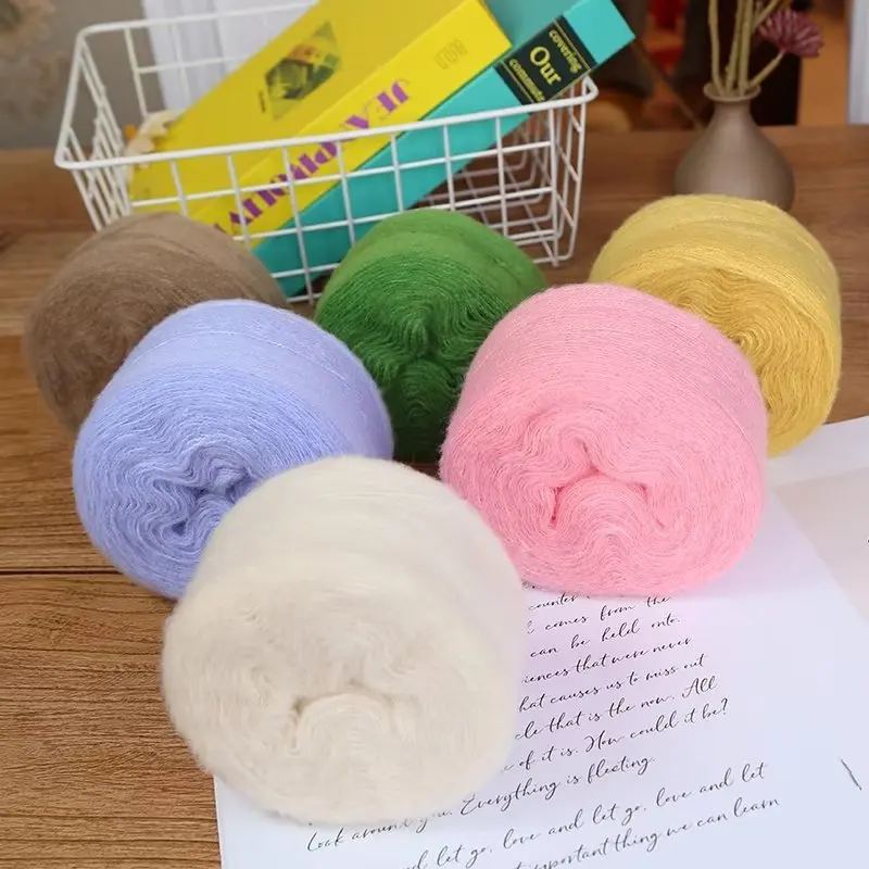 50g Mohair Silk Yarn for Knitting Thin Crochet Yarn Wool Knit Yarn Acrylic Plush Puffy Fluff Thread Ultrafine Wool Knitting