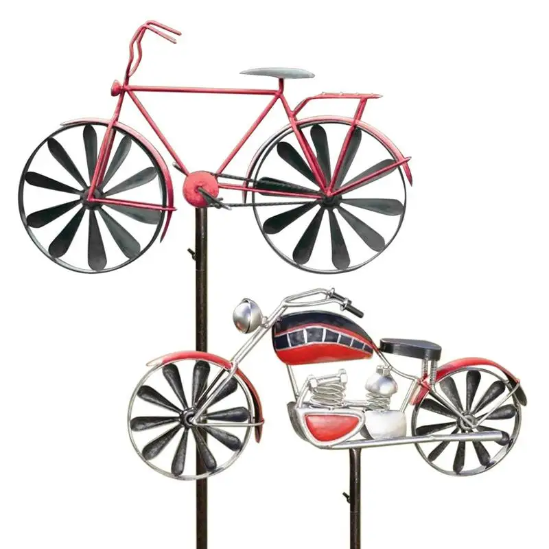 

Metal Windmill Garden Stake 1pc Bicycle Wind Spinner Garden Spinner For Yard Garden Home Decor Wind Spinner Garden Supplies