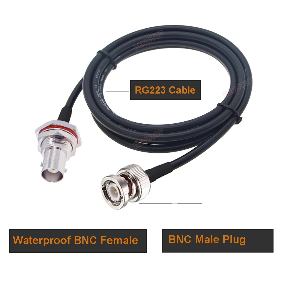 RG223 Cable BNC Male to BNC Male Right Angle 90° Plug High Quality RG-223 Double Shielded Low Loss 50 Ohm RF Coaxial Cable